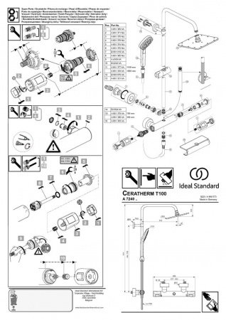 Душевая стойка Ideal Standard  CERATHERM T100 A7240AA хром